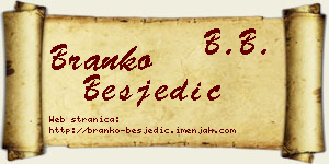 Branko Besjedić vizit kartica